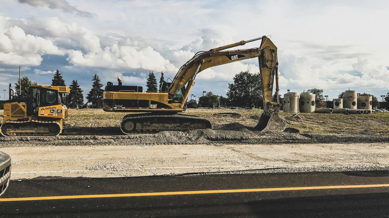 Civil engineering construction works in progress